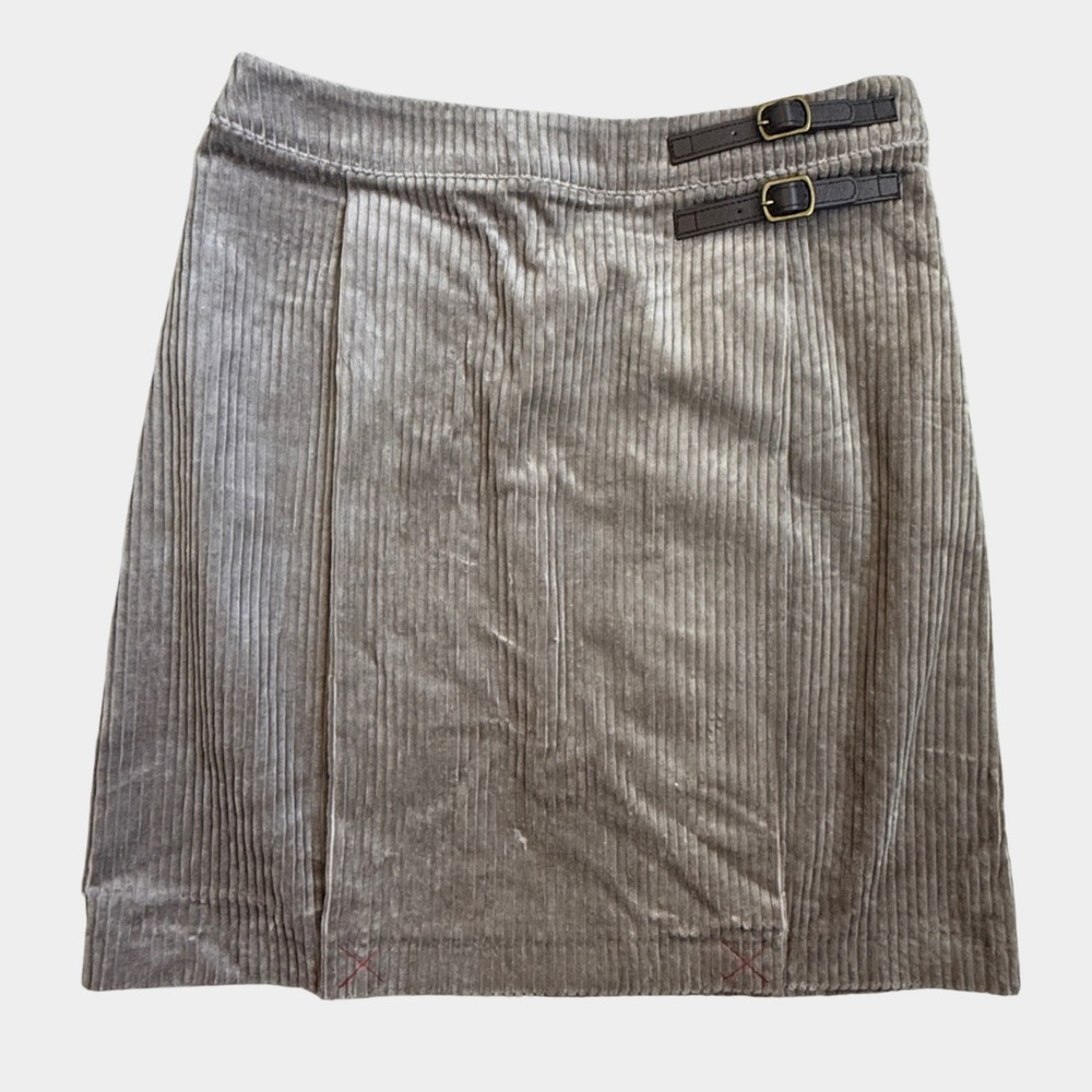 Boden Corduroy Skirt Brown Side Buckle‎ Lined Preppy Womens 10
